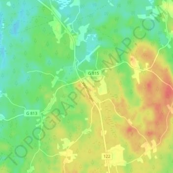 Älmeboda topographic map, elevation, terrain