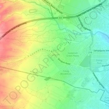 Cuayan topographic map, elevation, terrain