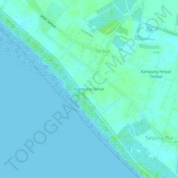 Kampung Serkat topographic map, elevation, terrain