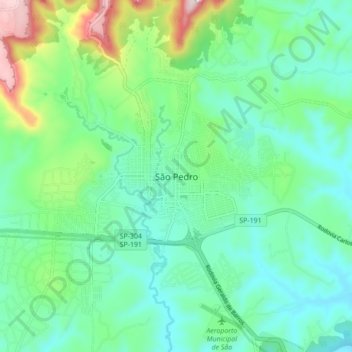 São Pedro topographic map, elevation, terrain