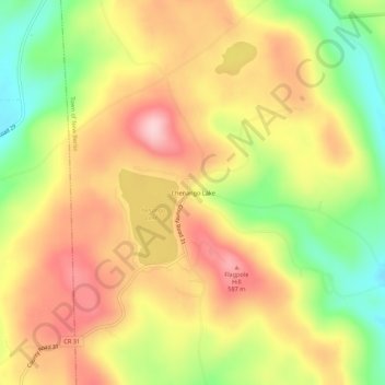 Chenango Lake topographic map, elevation, terrain