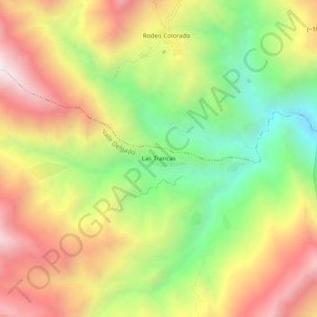 Las Trancas topographic map, elevation, terrain