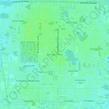 Beverley Terrace topographic map, elevation, terrain