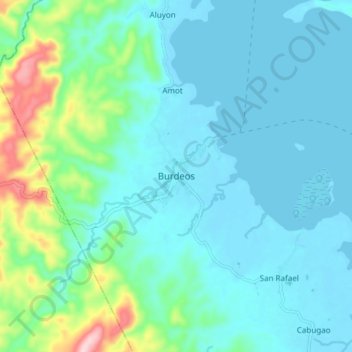 Burdeos topographic map, elevation, terrain