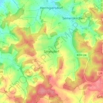 Sittelsdorf topographic map, elevation, terrain