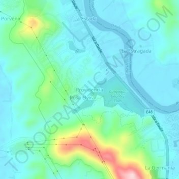 Providencia topographic map, elevation, terrain