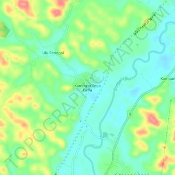 Kampung Sega Lama topographic map, elevation, terrain