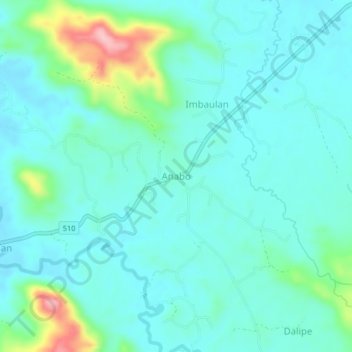 Anabo topographic map, elevation, terrain