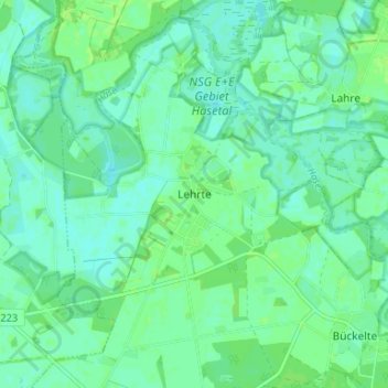 Lehrte topographic map, elevation, terrain
