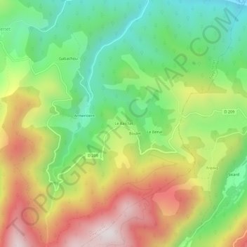Le Rasclat topographic map, elevation, terrain