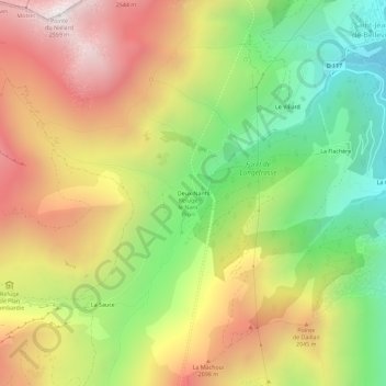 Deux-Nants topographic map, elevation, terrain