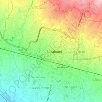 Gunung Parang topographic map, elevation, terrain