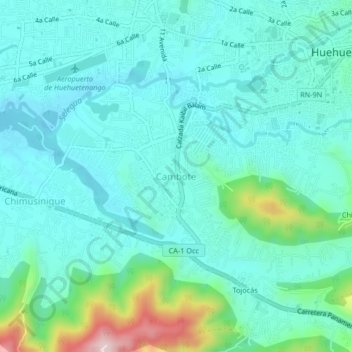 Cambote topographic map, elevation, terrain