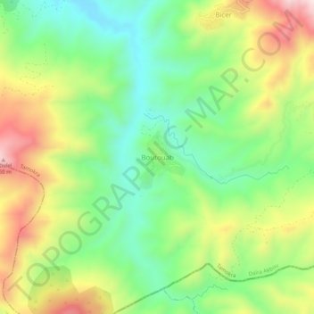 Boutouab topographic map, elevation, terrain