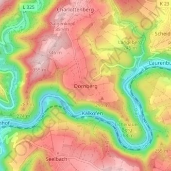Dörnberg topographic map, elevation, terrain