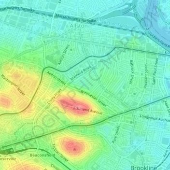 Coolidge Park topographic map, elevation, terrain