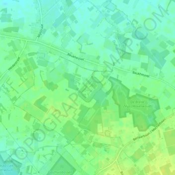 Fort Koningshooikt topographic map, elevation, terrain