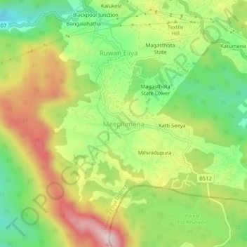 Meepilimana topographic map, elevation, terrain