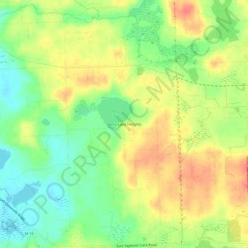 Perry Lake Heights topographic map, elevation, terrain
