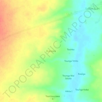 Batawa topographic map, elevation, terrain