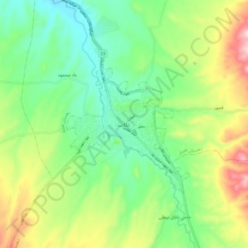 Tikab topographic map, elevation, terrain