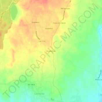 Fontainhas topographic map, elevation, terrain