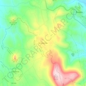 São Sebastião topographic map, elevation, terrain