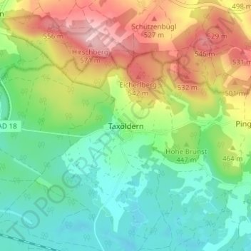 Taxöldern topographic map, elevation, terrain
