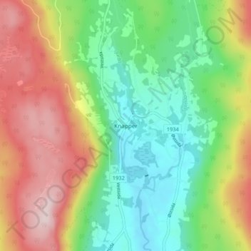 Knapper topographic map, elevation, terrain