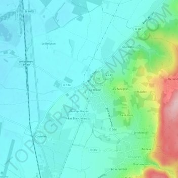 Le Plat topographic map, elevation, terrain
