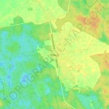 Pokój topographic map, elevation, terrain