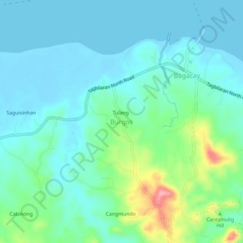 Burgos topographic map, elevation, terrain