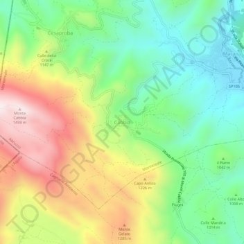 Cabbia topographic map, elevation, terrain