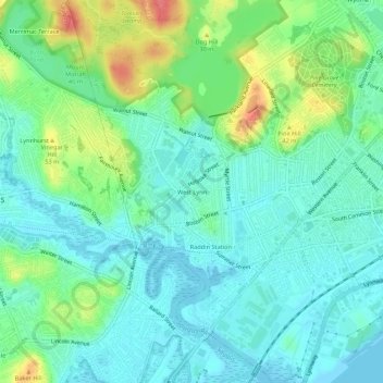 West Lynn topographic map, elevation, terrain