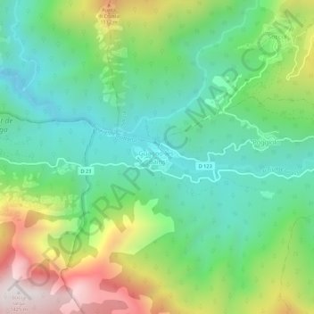 Guagno-les-Bains topographic map, elevation, terrain