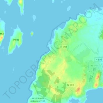 Ölmanäs topographic map, elevation, terrain