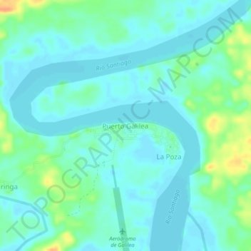 Puerto Galilea topographic map, elevation, terrain