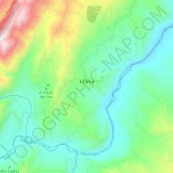 Chima topographic map, elevation, terrain