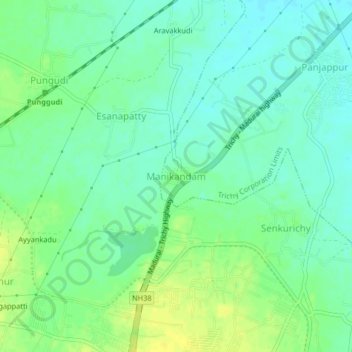 Manikandam topographic map, elevation, terrain