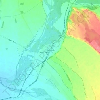 Ikamatua topographic map, elevation, terrain