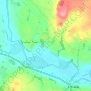 Dryton topographic map, elevation, terrain