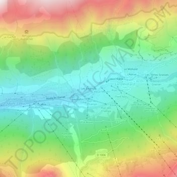 Les Champs topographic map, elevation, terrain