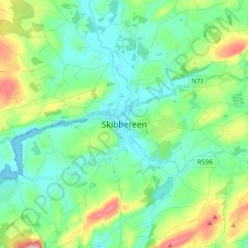 Skibbereen topographic map, elevation, terrain