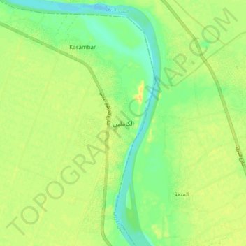 Al Kamilin topographic map, elevation, terrain