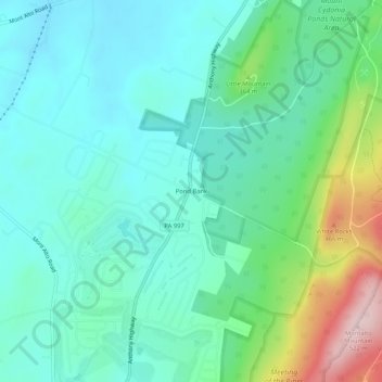 Pond Bank topographic map, elevation, terrain