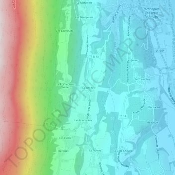 La Serraz topographic map, elevation, terrain