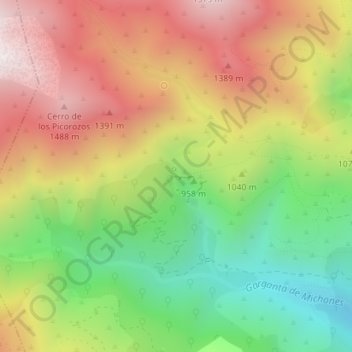 Chorro de la Ventera topographic map, elevation, terrain