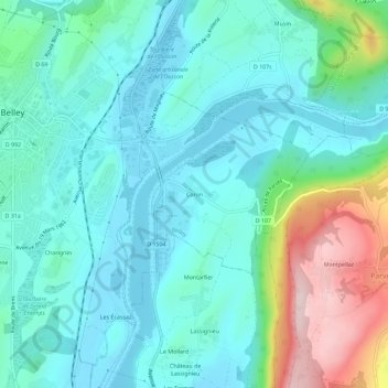 Coron topographic map, elevation, terrain