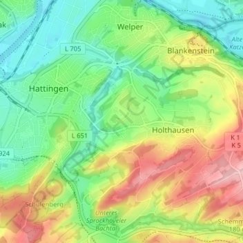 Obereichholz topographic map, elevation, terrain