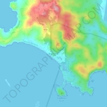 Espadilla topographic map, elevation, terrain
